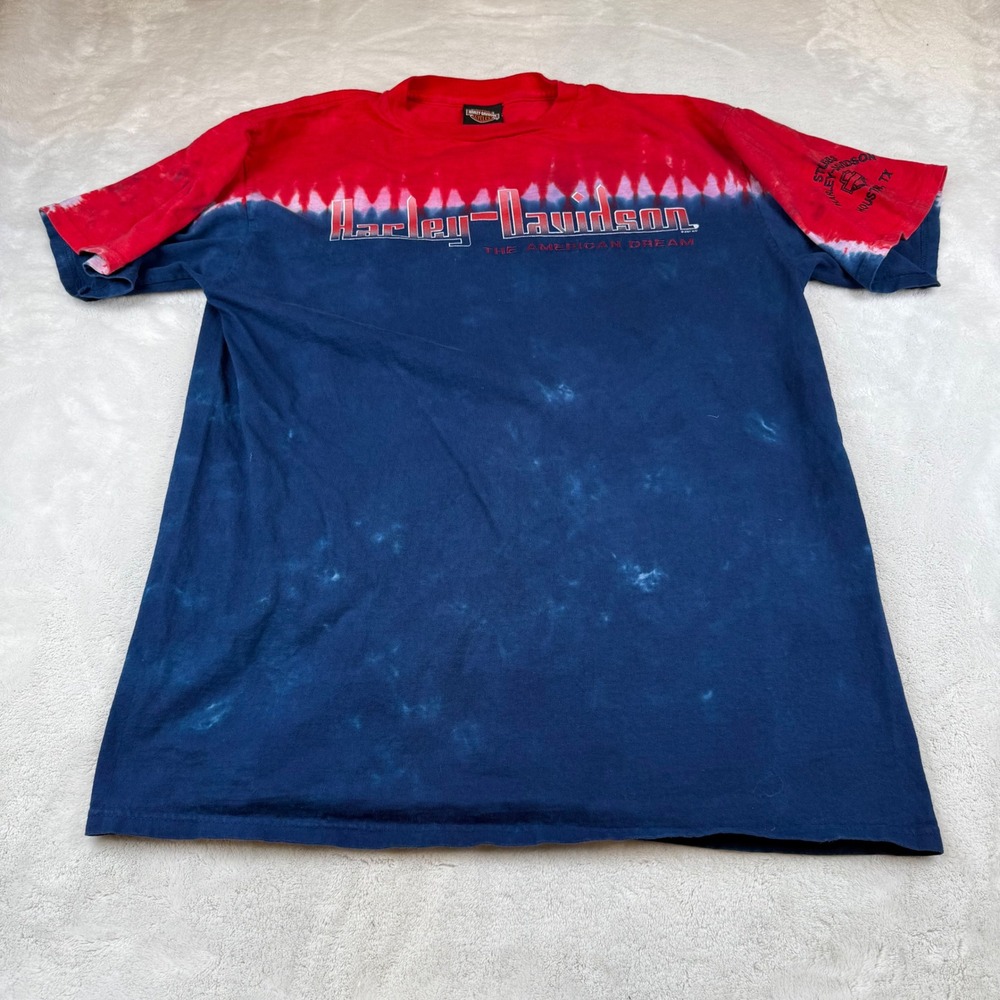 Vintage Harley Davidson T Shirt‎ Stubbs Houton TX Tie Dye American Dream
